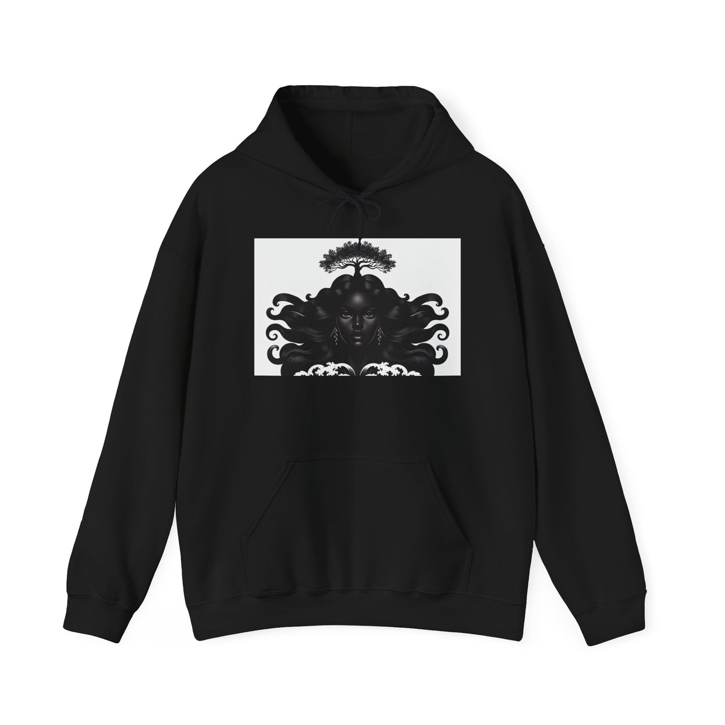 Feminine Black Goddess Hoodie - Unisex Heavy Blend Sweatshirt